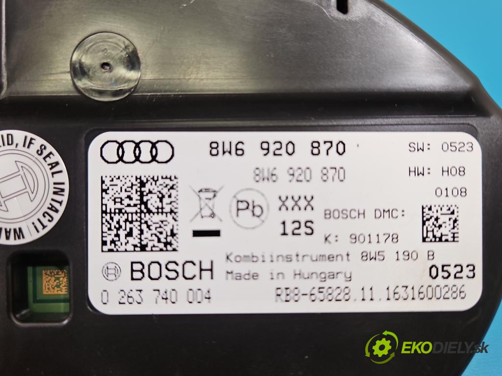 Audi A5 F5 2016-2024 2.0 TFSI 252KM automatic 185 kW 1984 cm3 2- prístrojovka/ budíky 8W6920870 (Prístrojová doska)
