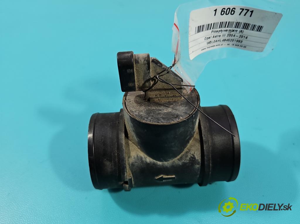 Opel Astra III 2004-2014 1.6 16V 105 HP automatic 77 kW 1598 cm3 5- průtokoměr: 25358054 (Váha vzduchu)