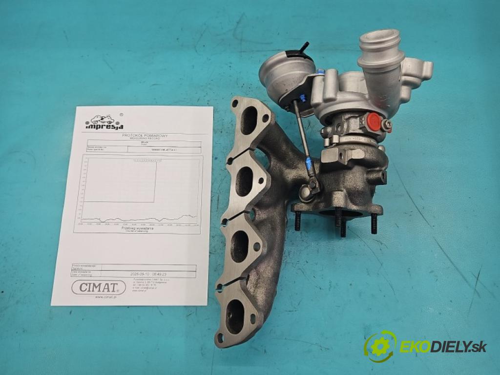 Vw Jetta V 2005-2010 1.4 TSI CAX 122 HP manual 90 kW 1390 cm3 4- turbodúchadlo, turbo repasovaná 49373-01001