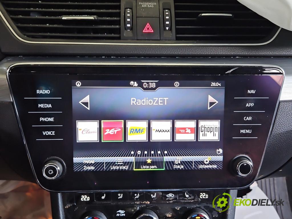 Skoda Superb III 2015-2024 1.5 TSI 150 HP automatic 110 kW 1498 cm3 5- Radio originál 3V0919605D
