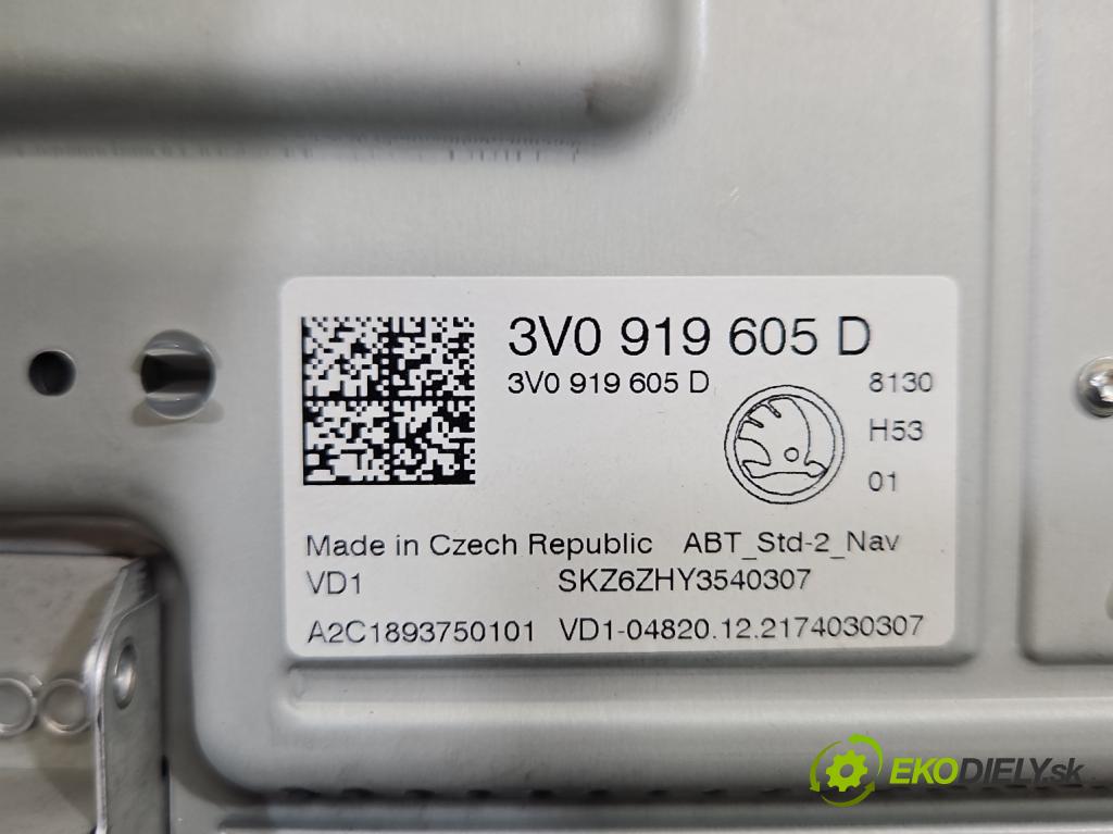 Skoda Superb III 2015-2024 1.5 TSI 150 HP automatic 110 kW 1498 cm3 5- Radio originál 3V0919605D