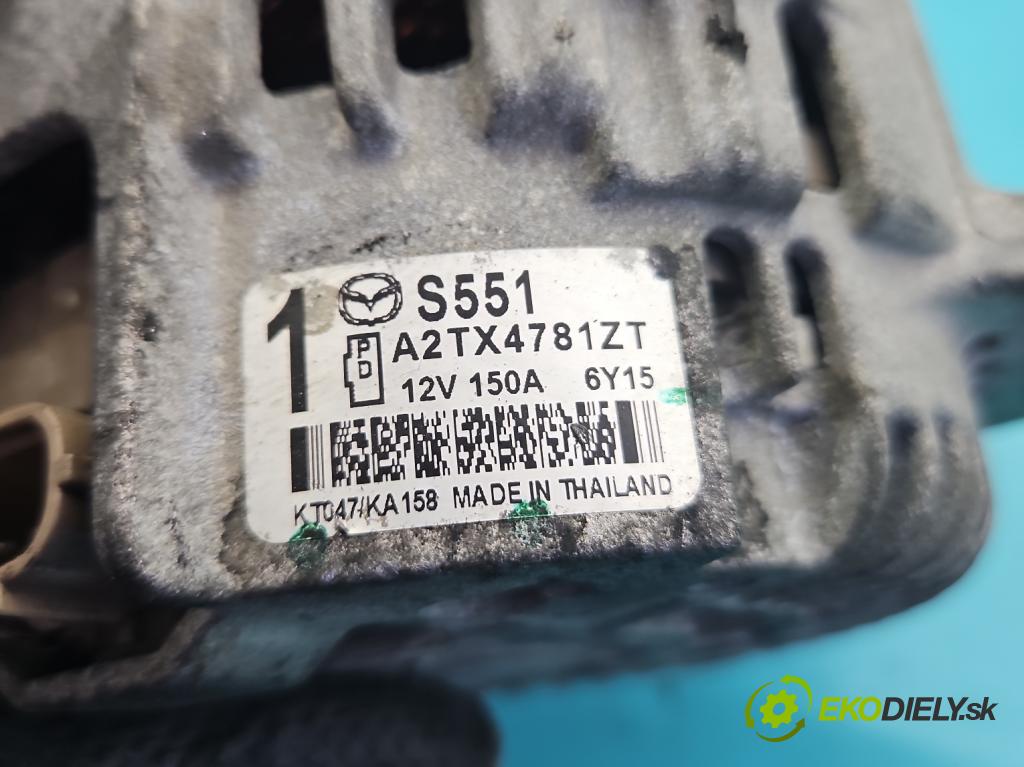 Mazda CX-3 2014-2021 1.5d 105 HP manual 77 kW 1499 cm3 5- Alternator A2TX4781ZT (Alternátor)