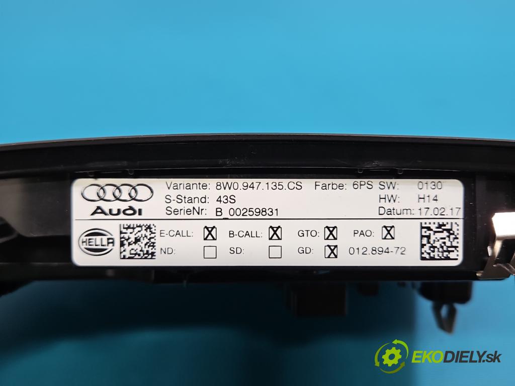Audi A5 F5 2016-2024 2.0 TFSI 252KM automatic 185 kW 1984 cm3 2- svetlo / reflektor interiéra 8W0947135CS