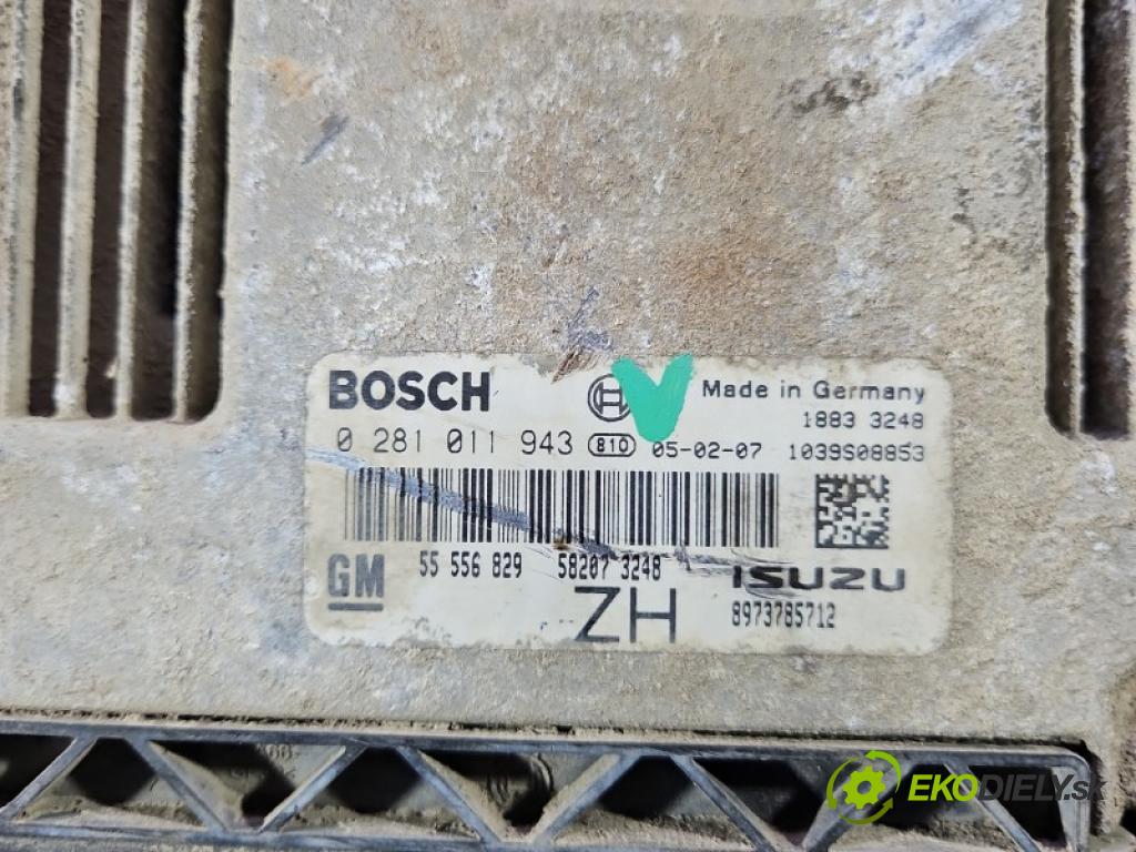 Opel Astra III 2004-2014 1.7 cdti 101 hp manual 74 kW 1686 cm3 5- řídící jednotka motoru 0281011943