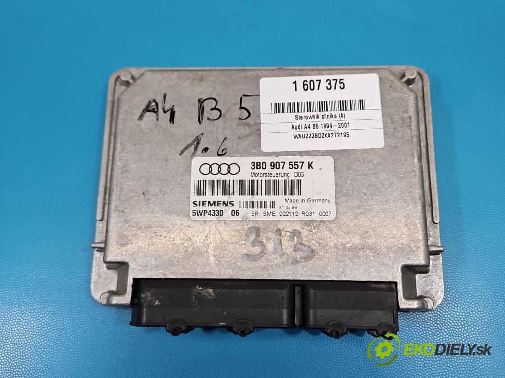 Audi A4 B5 1994-2001 1.6 8V 101 hp manual 74 kW 1595 cm3 4- řídící jednotka motoru 3B0907557K