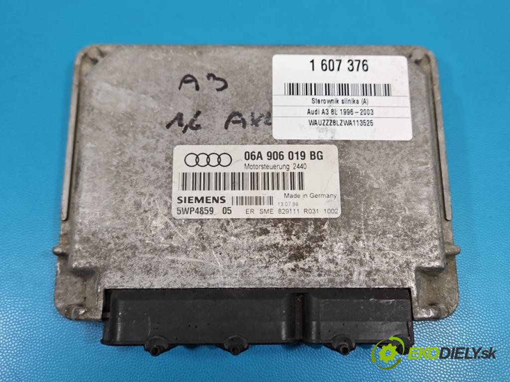 Audi A3 8L 1996-2003 1.6 SR 101 hp manual 74 kW 1595 cm3 3- řídící jednotka motoru 06A906019BG