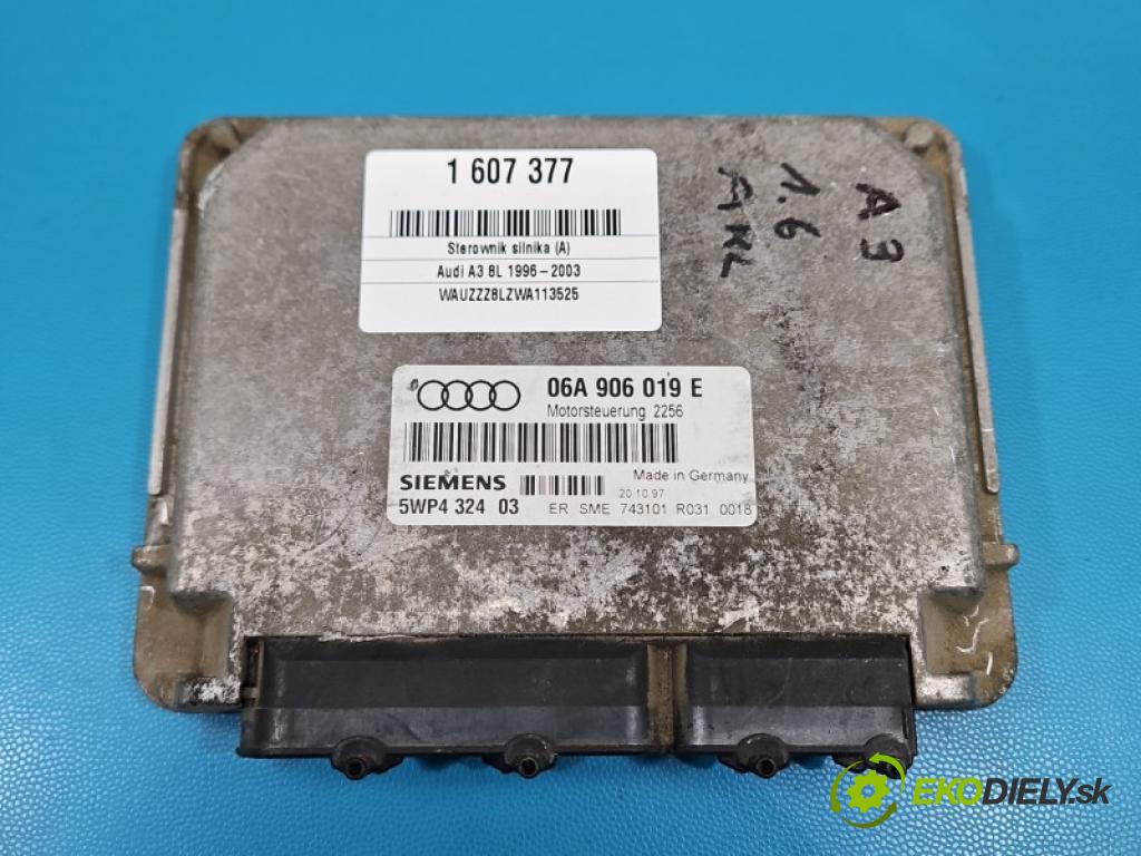 Audi A3 8L 1996-2003 1.6 SR 101 hp manual 74 kW 1595 cm3 3- řídící jednotka motoru 06A906019E