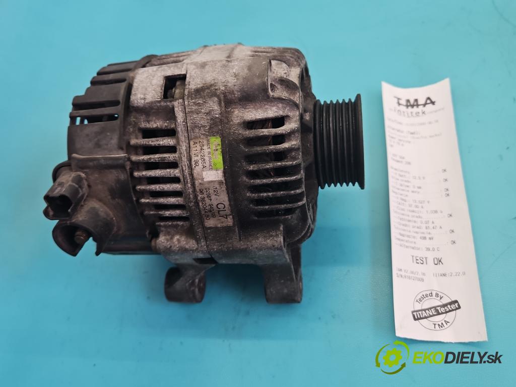 Peugeot 206 1.4 8V 75 hp manual 55 kW 1360 cm3 5- Alternator 2542285A (Alternátor)