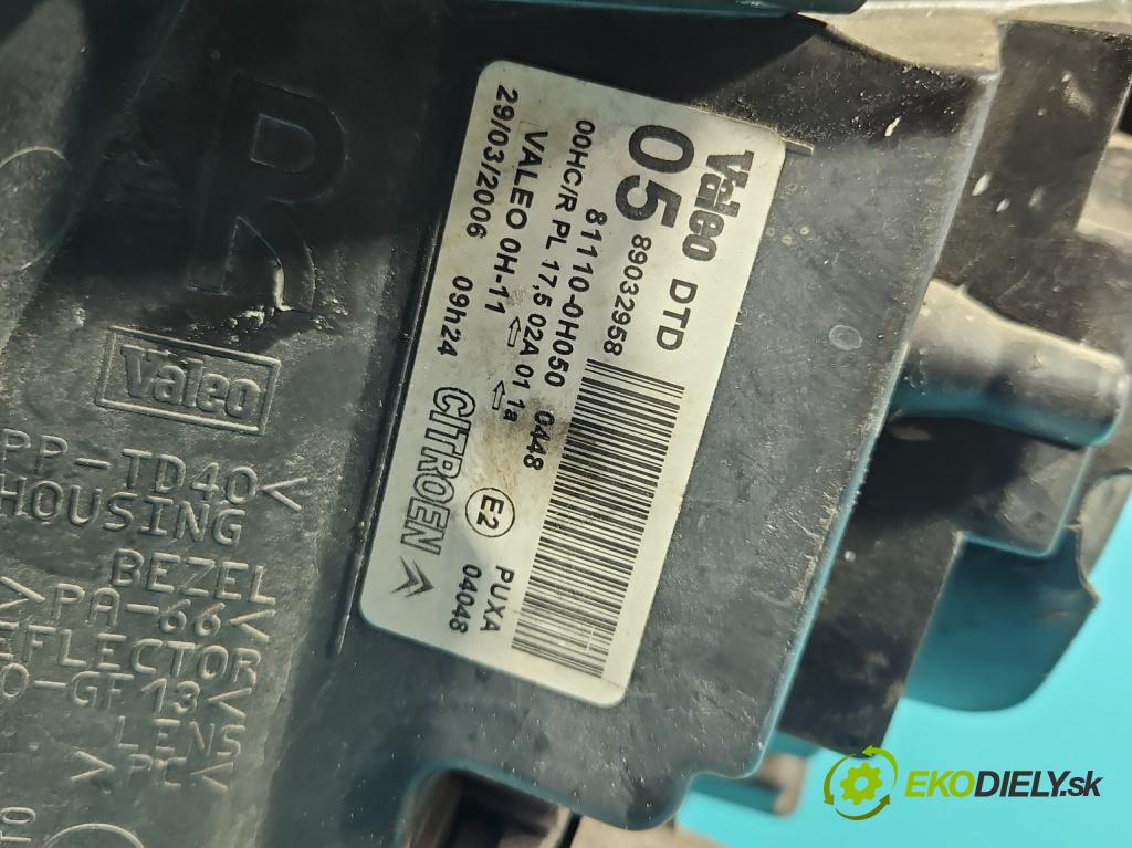 Citroen C1 I 2005-2014 1.0 12V 68 hp manual 50 kW 998 cm3 3- světlo pravý 89032958 (Pravé přední světlo)