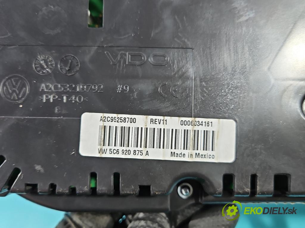 Vw Jetta VI 2010-2018 2.0 tdi 110 HP manual 81 kW 1968 cm3 4- prístrojovka/ budíky 5C6920875A (Prístrojová doska)