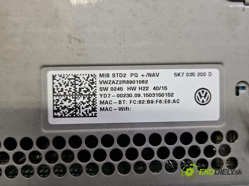Vw Jetta VI 2010-2018 2.0 tdi 110 hp manual 81 kW 1968 cm3 4- Radio továrna: 5K7035200D