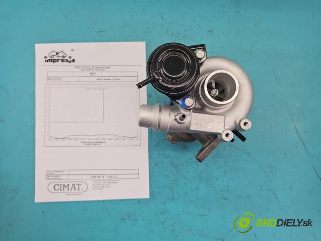Renault Clio III 2005-2012 1.2 TCE: 101 HP manual 74 kW 1149 cm3 5- turbodúchadlo, turbo repasovaná 49173-07620
