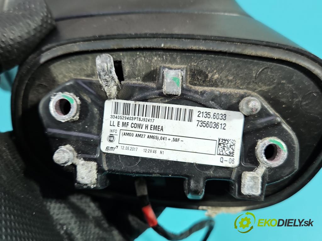 Fiat 500x 1.6 16V 110 HP manual 81 kW 1598 cm3 5- zrkadlo ľavé 735603612 (Kľučka dverí ostatné)