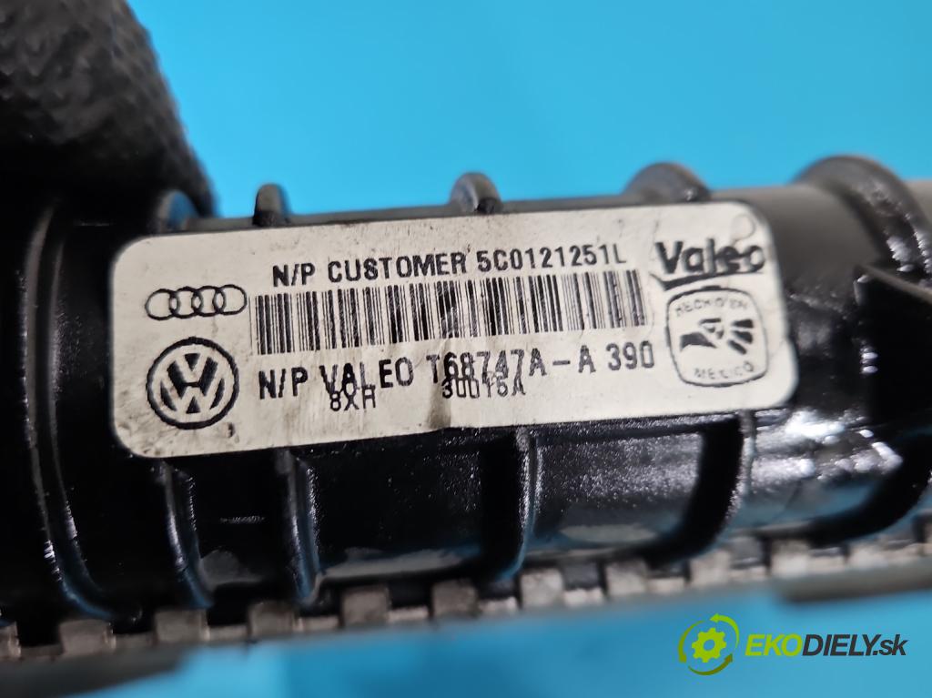 Vw Jetta VI 2010-2018 2.0 tdi 110 HP manual 81 kW 1968 cm3 4- chladič voda: 5C0121251L (Chladič vody)