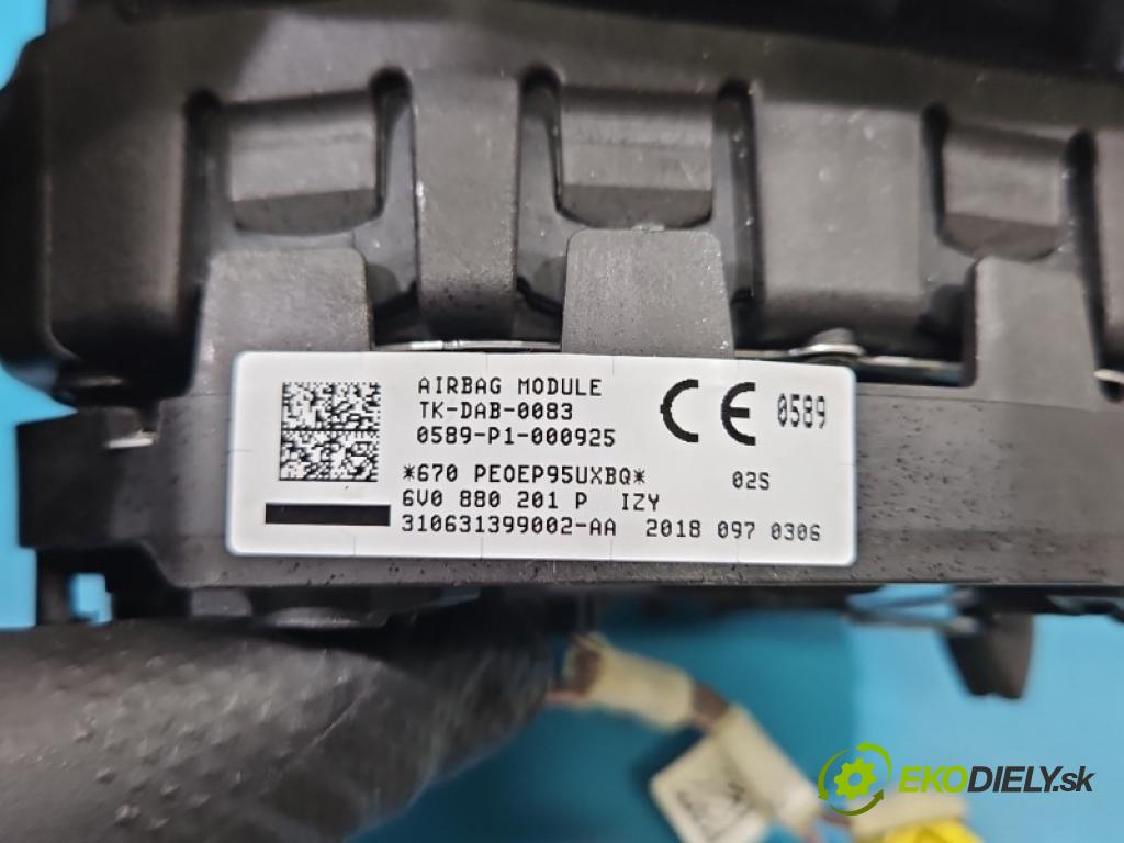 Skoda Rapid 2012-2019 1.4 tdi 90 HP manual 66 kW 1422 cm3 5- airbag vzduch: Řidiči: 6V0880201P (Airbag)