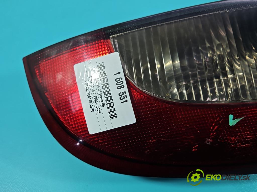 Opel Corsa C 2000-2006 1.0 12V 58 HP manual 43 kW 973 cm3 5- svetlo / reflektor zadné pravé 09114337 (Kľučka dverí ostatné)
