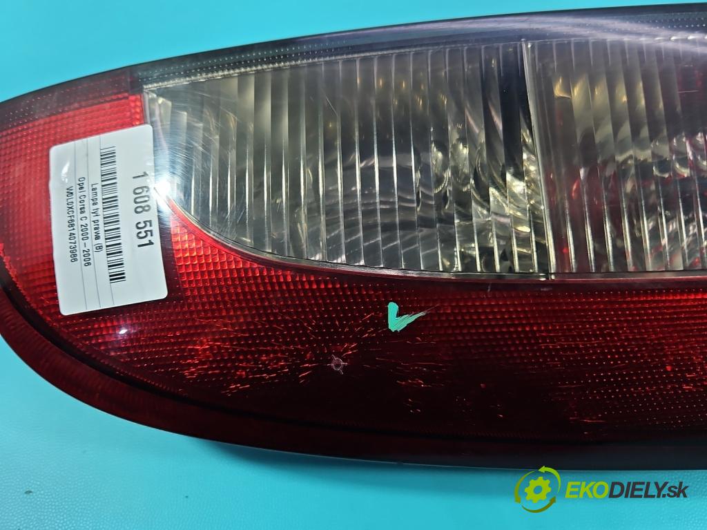 Opel Corsa C 2000-2006 1.0 12V 58 HP manual 43 kW 973 cm3 5- svetlo / reflektor zadné pravé 09114337 (Kľučka dverí ostatné)