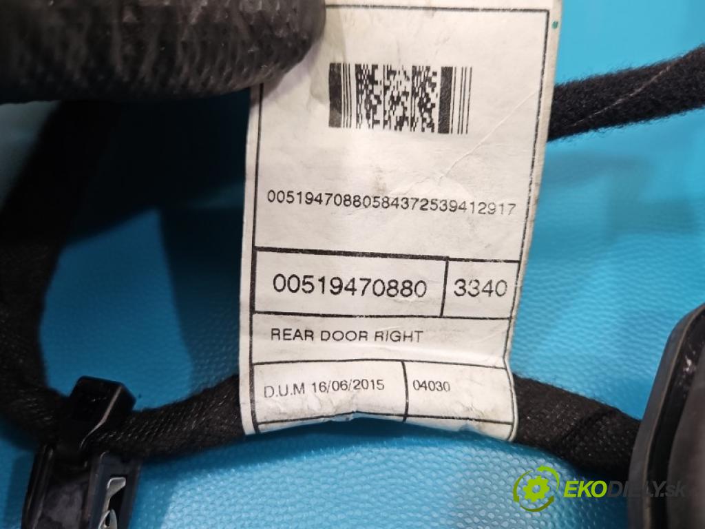 Fiat 500x 1.6 110 hp manual 81 kW 1598 cm3 5- Balíček: dveře zadní pravých 00519470880
