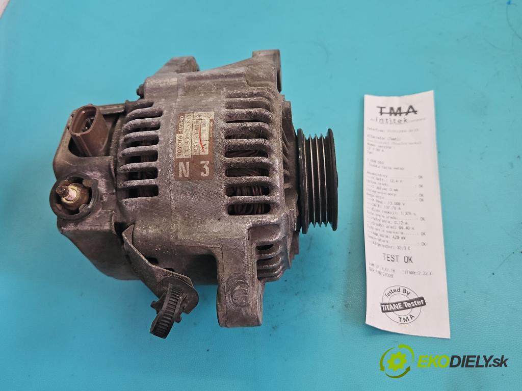 Toyota Yaris verso 1.3 vvti 86 HP manual 63 kW 1299 cm3 5- Alternator 27060-21020 (Alternátor)