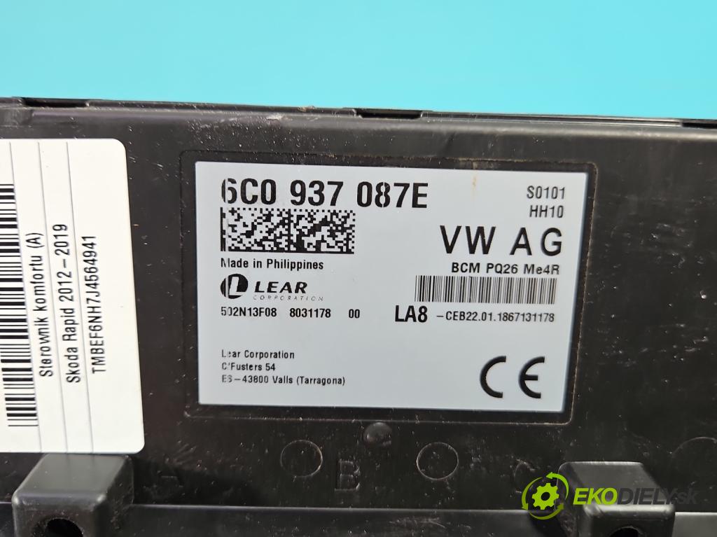 Skoda Rapid 2012-2019 1.4 tdi 90 HP manual 66 kW 1422 cm3 5- riadiaca jednotka komfortu 6C0937087E