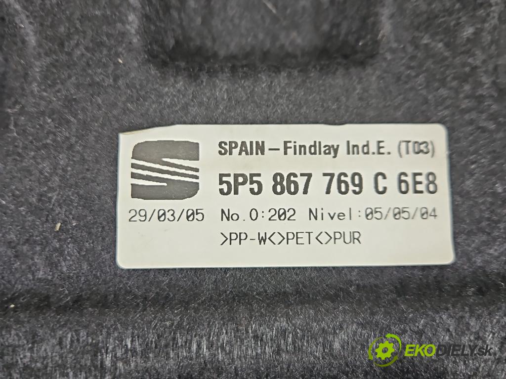 Seat Toledo III 2004-2009 1.6 8V 102 HP manual 75 kW 1595 cm3 5- zadná 5P5867769C (Pláto kufra)