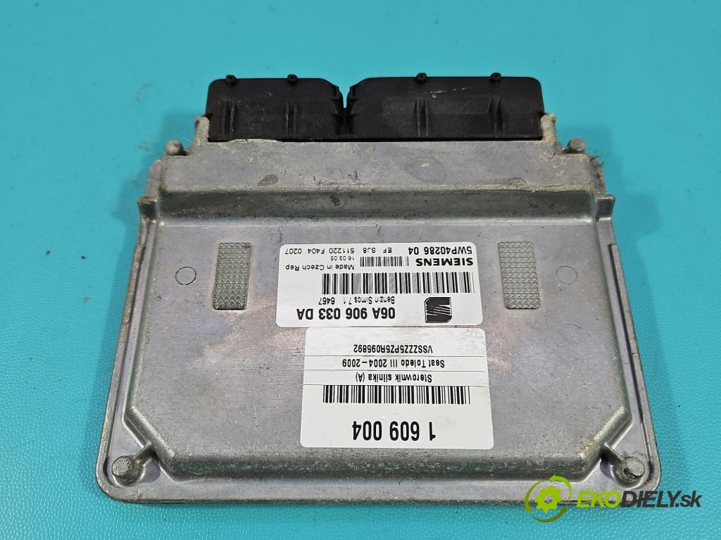 Seat Toledo III 2004-2009 1.6 8V 102 hp manual 75 kW 1595 cm3 5- řídící jednotka motoru 06A906033DA