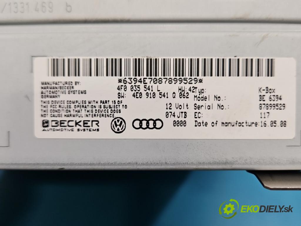 Audi A4 B8 2007-2015 3.2 V6 FSI 265KM automatic 195 kW 3197 cm3 4- řídící jednotka 4F0035541L