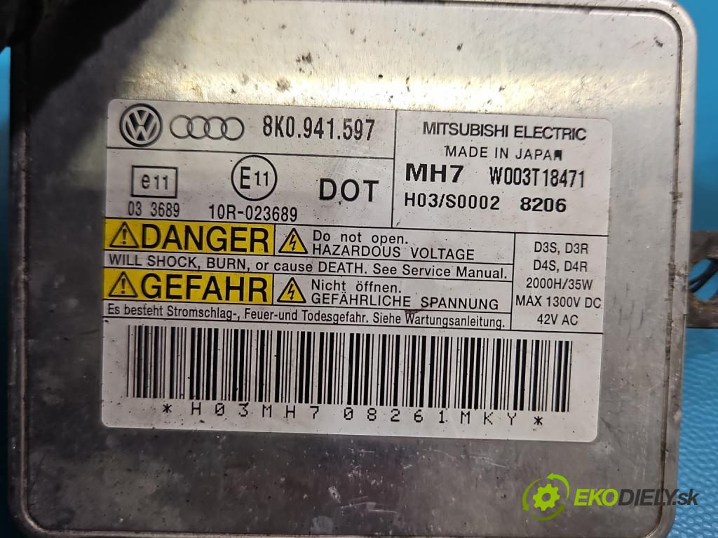 Audi A4 B8 2007-2015 3.2 265KM automatic 195 kW 3197 cm3 4- střídač: xenon 8K0941597 (Riadiaca jednotka xenónu)