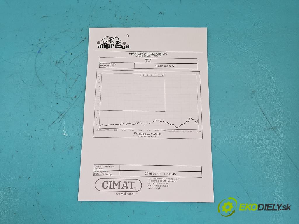 Audi 80 B4 1991-1994 1.9 tdi 90 HP manual 66 kW 1896 cm3 5- turbodúchadlo, turbo repasovaná 454001-1