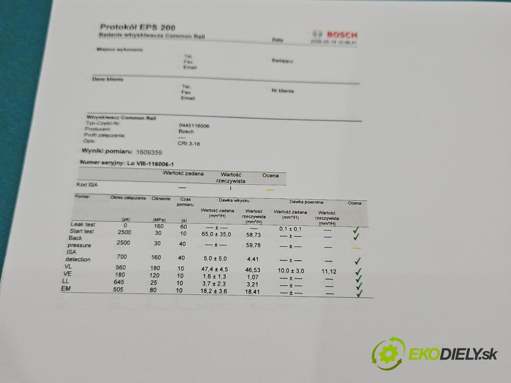 Honda CR-V III 2006-2011 2.2 i-DTEC 150 hp manual 110 kW 2199 cm3 5- vstřikovač diesel 0445116006