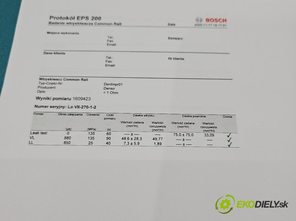 Opel Astra III 2004-2014 1.7 CDTI 110 hp manual 81 kW 1686 cm3 5- vstřikovač diesel 8-97376270-1