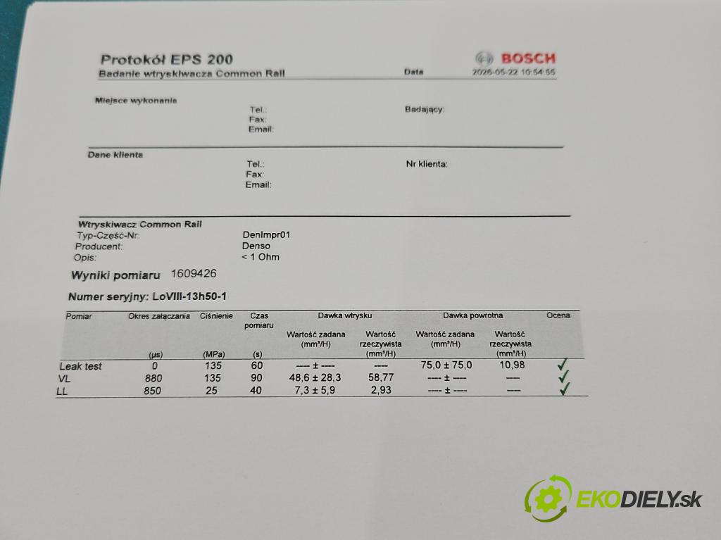 Mazda 5  2005-2010 2.0 citd 110 hp manual 81 kW 1998 cm3 5- vstřikovač diesel RF7J-13H50