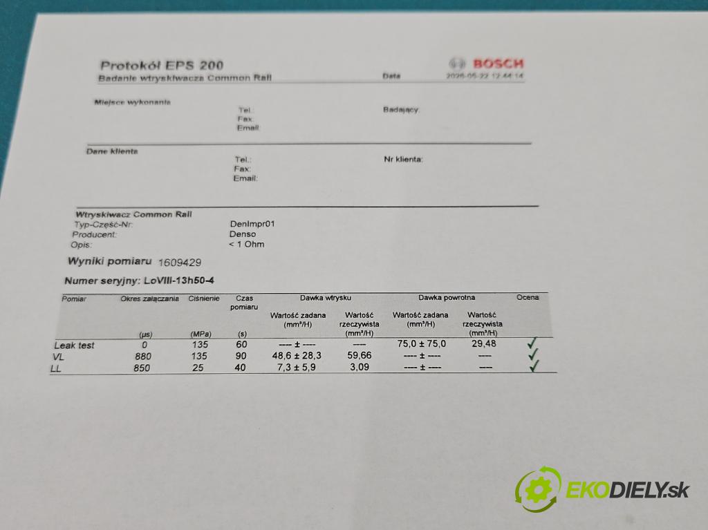 Mazda 5  2005-2010 2.0 citd 110 hp manual 81 kW 1998 cm3 5- vstřikovač diesel RF7J-13H50