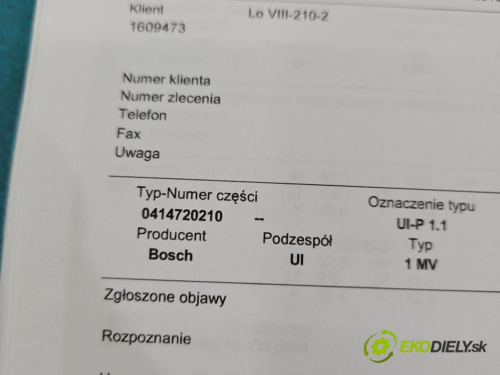 Vw Touareg I 2002-2010 2.5 tdi 174 HP manual 128 kW 2461 cm3 5- vstrekovacie čerpadlo 0414720210 (Vstrekovač paliva)