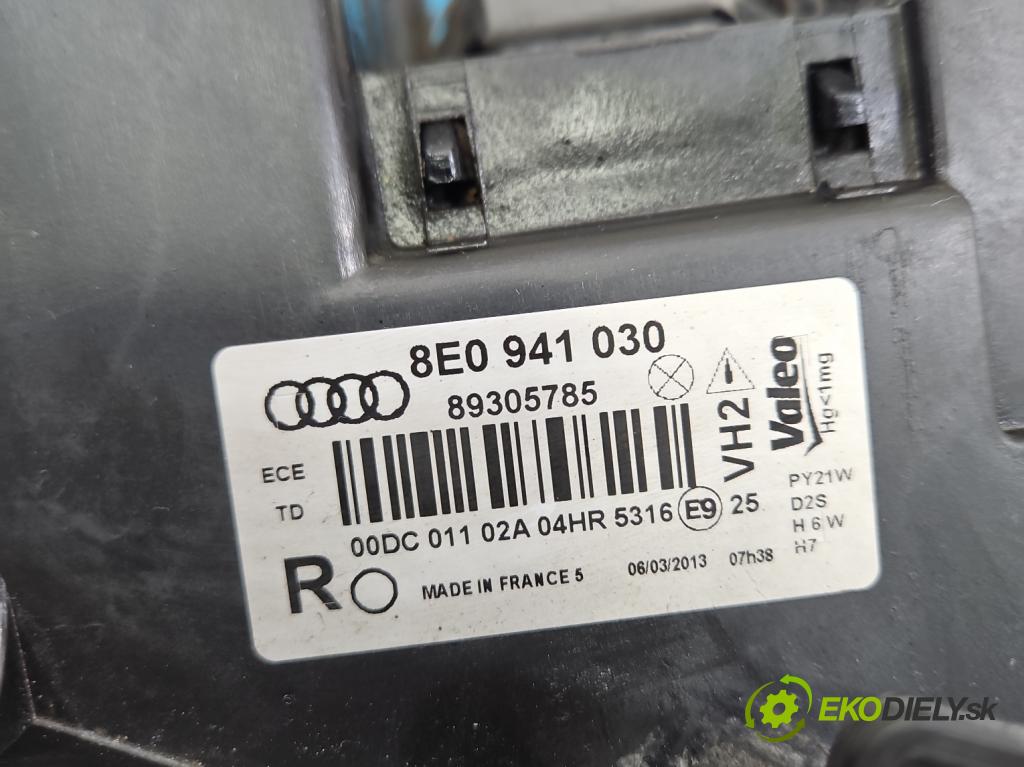 Audi A4 B6 2000-2004 1.9 TDI 131 hp manual 96 kW 1896 cm3 4- světlo pravý 8E0941030 (Pravé přední světlo)