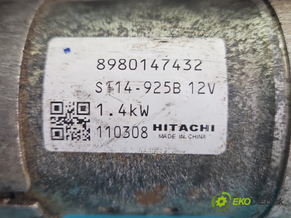 Opel Meriva B 2010-2017 1.7 CDTI A17DTS: 110 HP manual 81 kW 1686 cm3 5- štartér 8980147432 (Štartér)