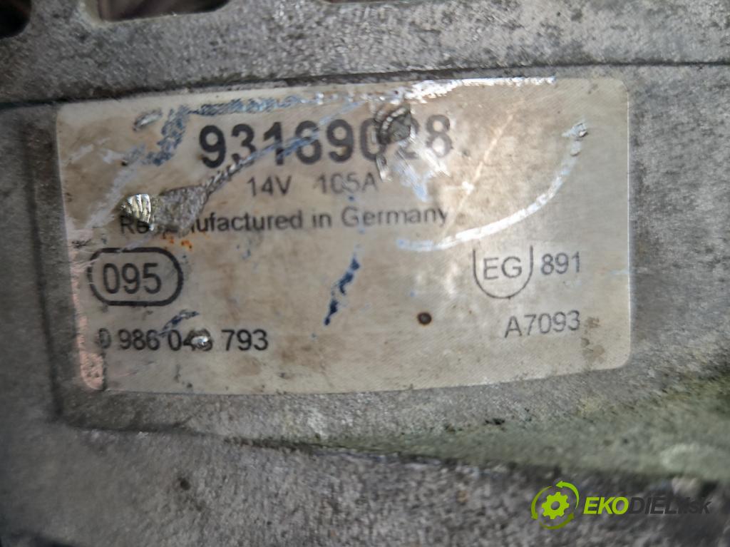 Opel Vectra C 2002-2008 1.9 cdti 150 HP manual 110 kW 1910 cm3 5- Alternator 93169028 (Alternátor)