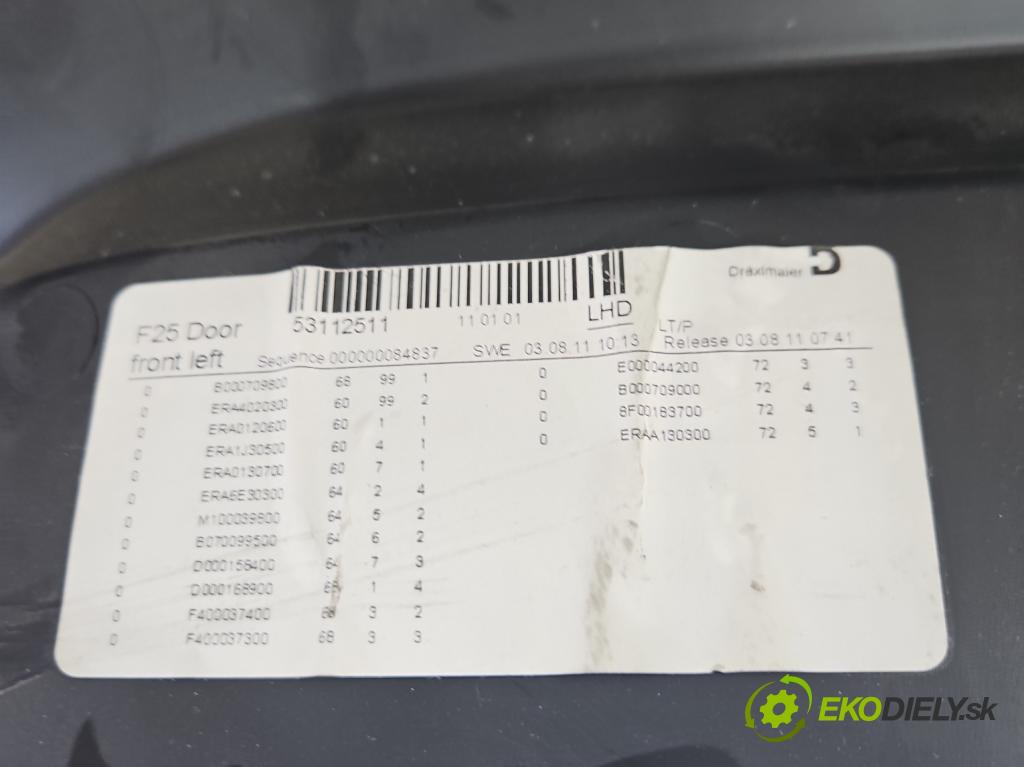 Bmw X3 F25 2010-2017 2.0d 184 hp automatic 135 kW 1995 cm3 5- sedačke: komplet