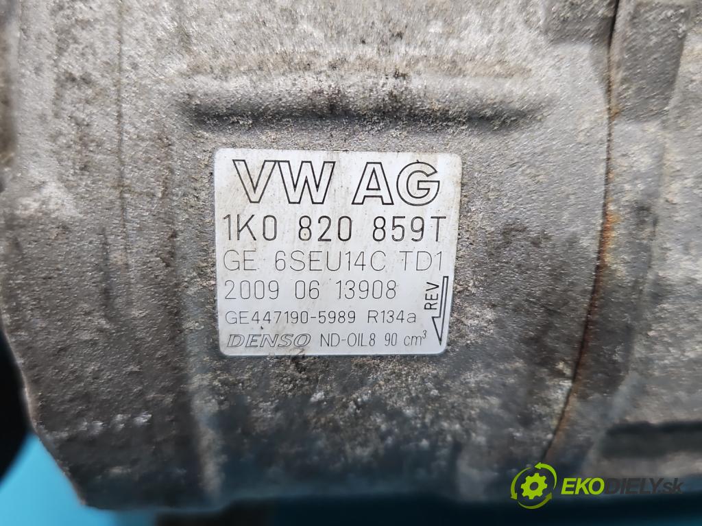 Vw Golf VI 2008-2013 1.4 16v 80 HP manual 59 kW 1390 cm3 5- Kompresor: klimatizácie 1K0820859T (Kompresor klimatizácie)