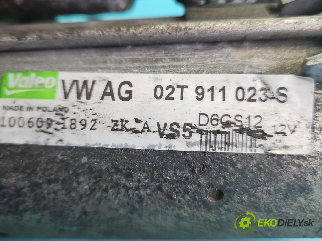 Vw Golf VI 2008-2013 1.4 16v 80 hp manual 59 kW 1390 cm3 5- startér: 02T911023S (Startér)