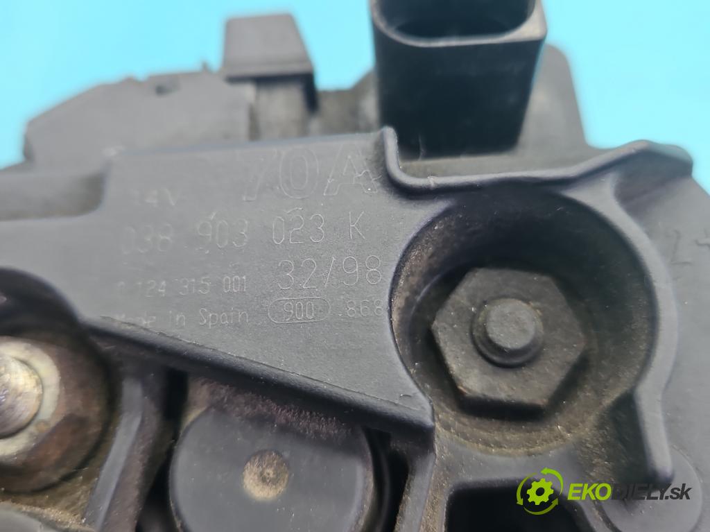 Vw Golf IV 1997-2003 1.9 TDI 90 HP manual 66 kW 1896 cm3 3- Alternator 038903023K (Alternátor)