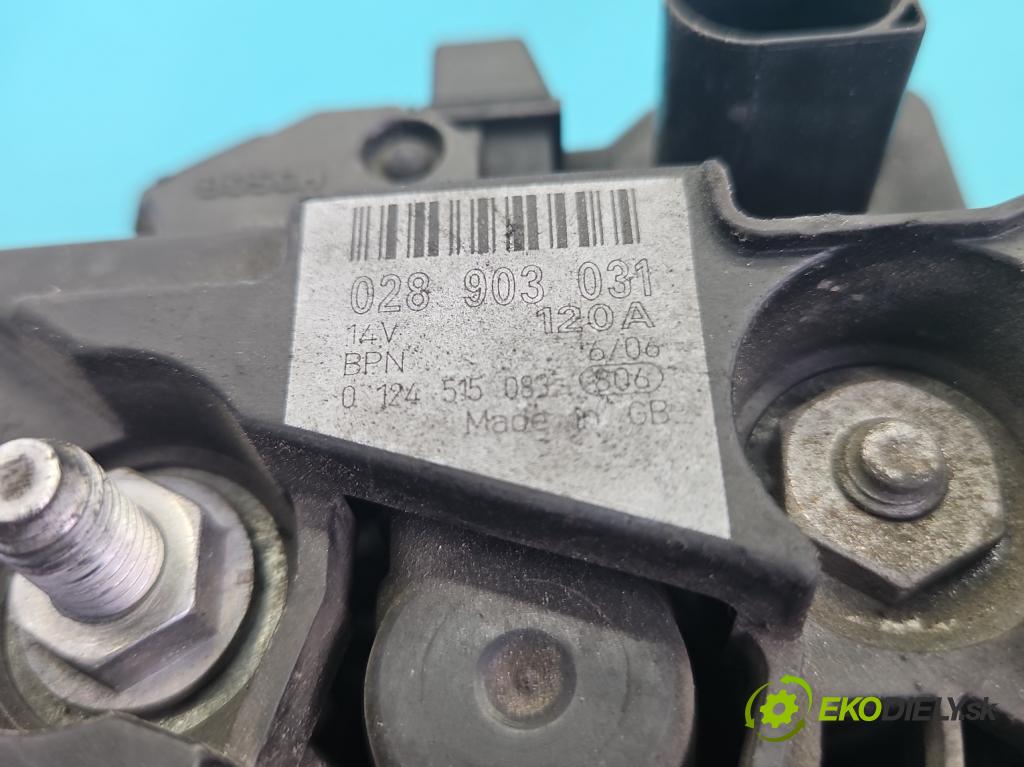 Vw Passat B5 1995-2005 1.9 tdi 90 HP manual 66 kW 1896 cm3 5- Alternator 028903031 (Alternátor)