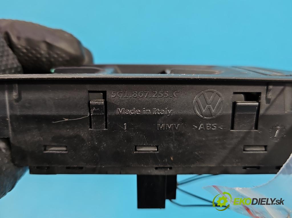 Vw Golf VII 2012-2020 1.4 TSI 140 HP manual 103 kW 1395 cm3 5- prepínač okien spätných zrkadiel 5G0959857C