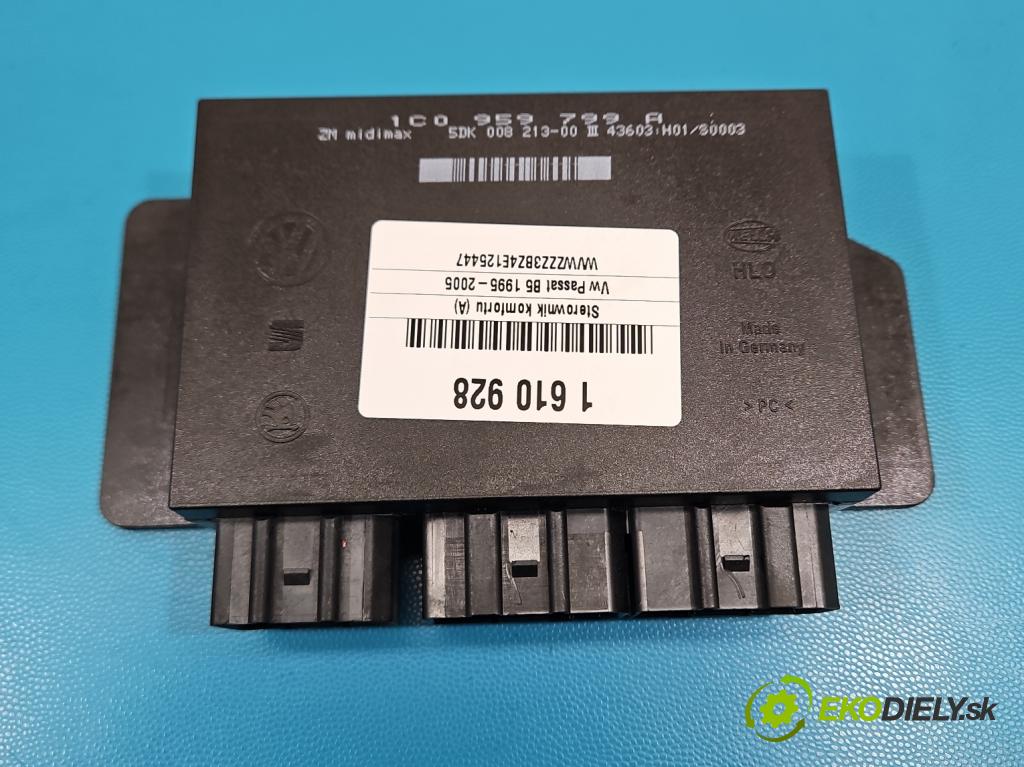 Vw Passat B5 1995-2005 1.9 tdi 131 hp automatic 96 kW 1896 cm3 4- řídící jednotka komfortu 1C0959799A