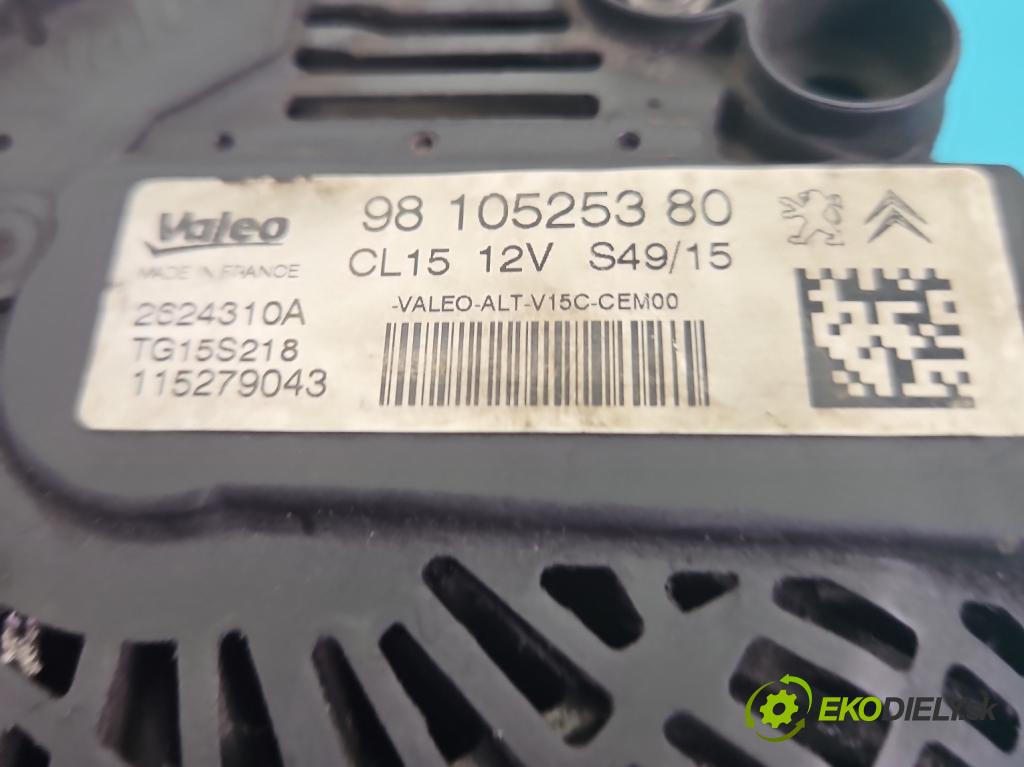 Peugeot 607 2.2 hdi 133 HP manual 98 kW 2179 cm3 4- Alternator 9810525380 (Alternátor)