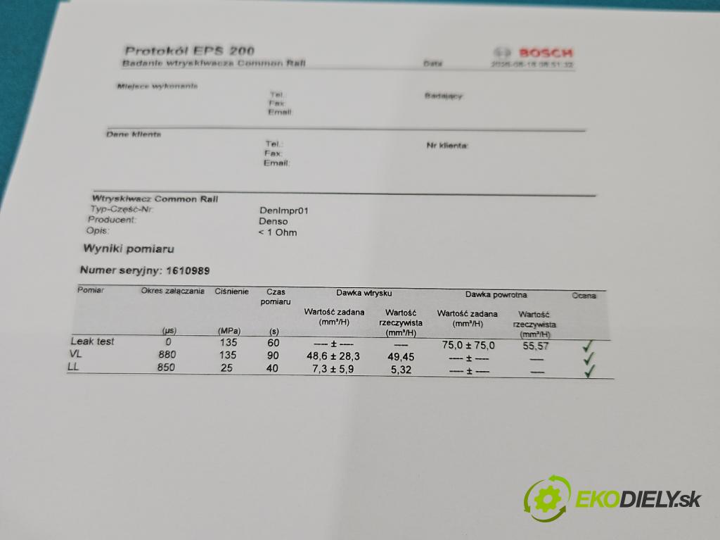 Peugeot Boxer II 2006-2018 2.2 hdi 120 hp manual 88 kW 2198 cm3 5- vstřikovač diesel 6C1Q-9K546-AC