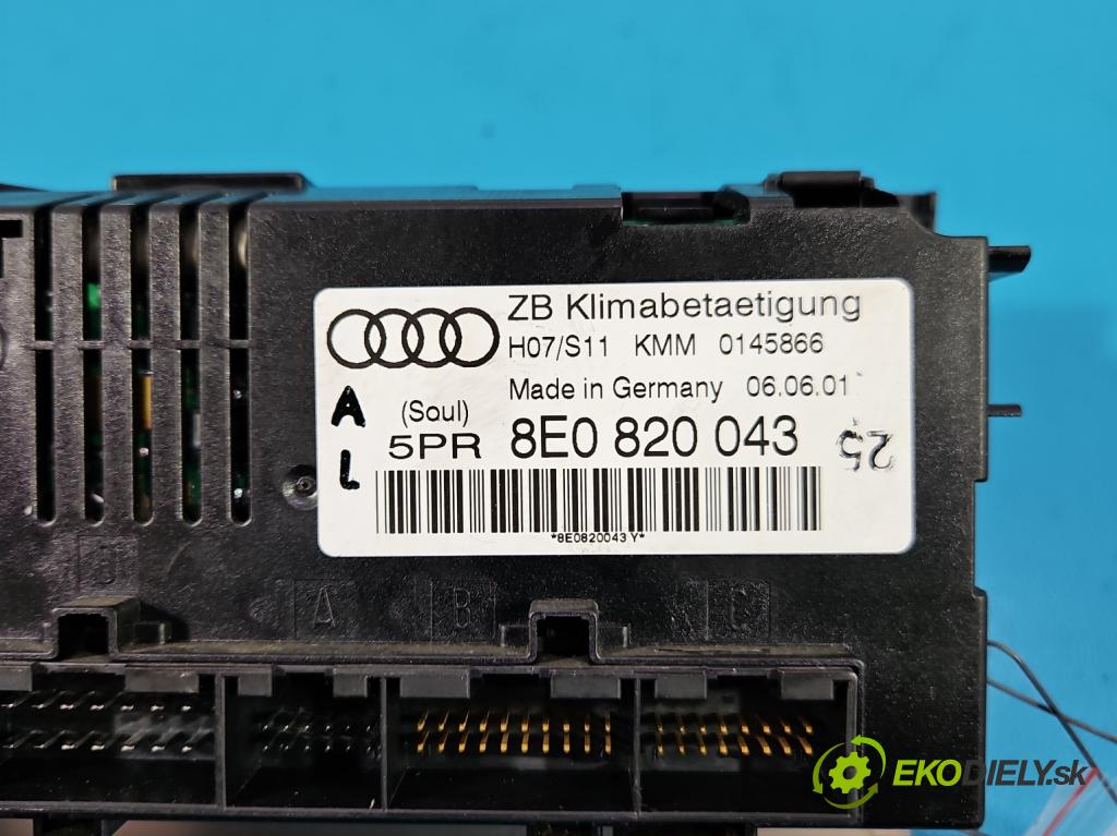 Audi A4 B6 2000-2004 2.0 20V 131 hp manual 96 kW 1984 cm3 4- palubní deska panel topení 8E0820043