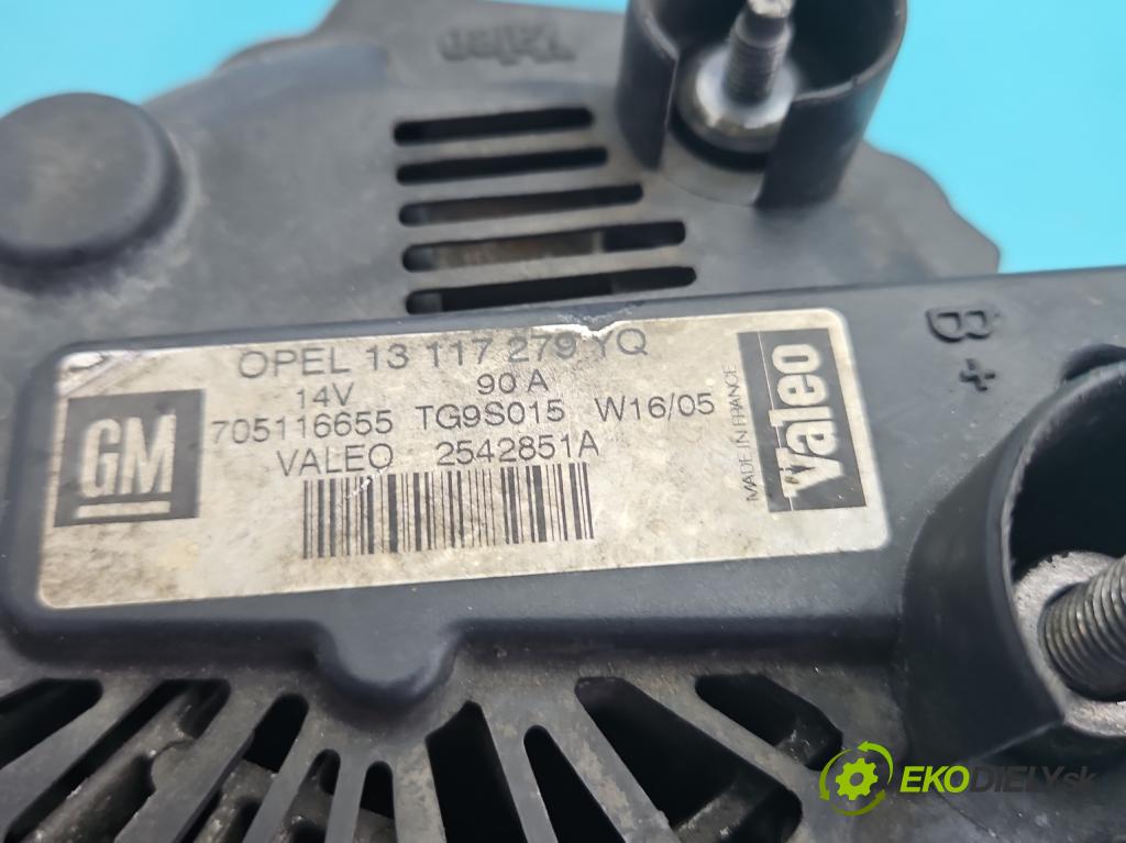 Opel Astra III 2004-2014 1.3 cdti 90 hp manual 66 kW 1248 cm3 3- Alternator 13117279 (Alternátor)