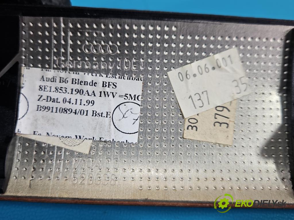 Audi A4 B6 2000-2004 2.0 20V 131 HP manual 96 kW 1984 cm3 4- lišta ozdobná vnitŕní: 8E0867419