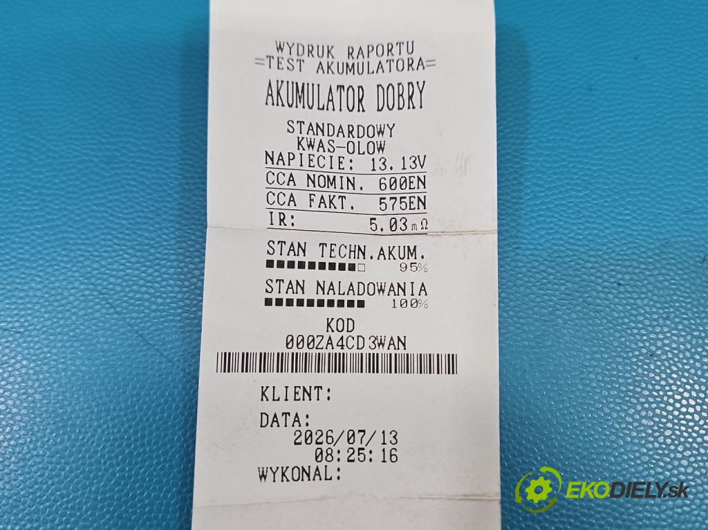 Daewoo Lanos 1.5 16v 99 hp manual 73 kW 1498 cm3 4- Akumulator automobilový
